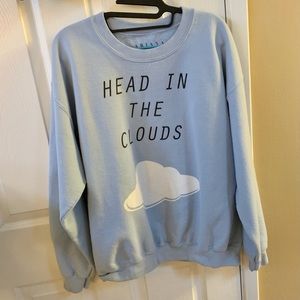 Ariana Grande Head in the Clouds Blue Crew Sweatshirt